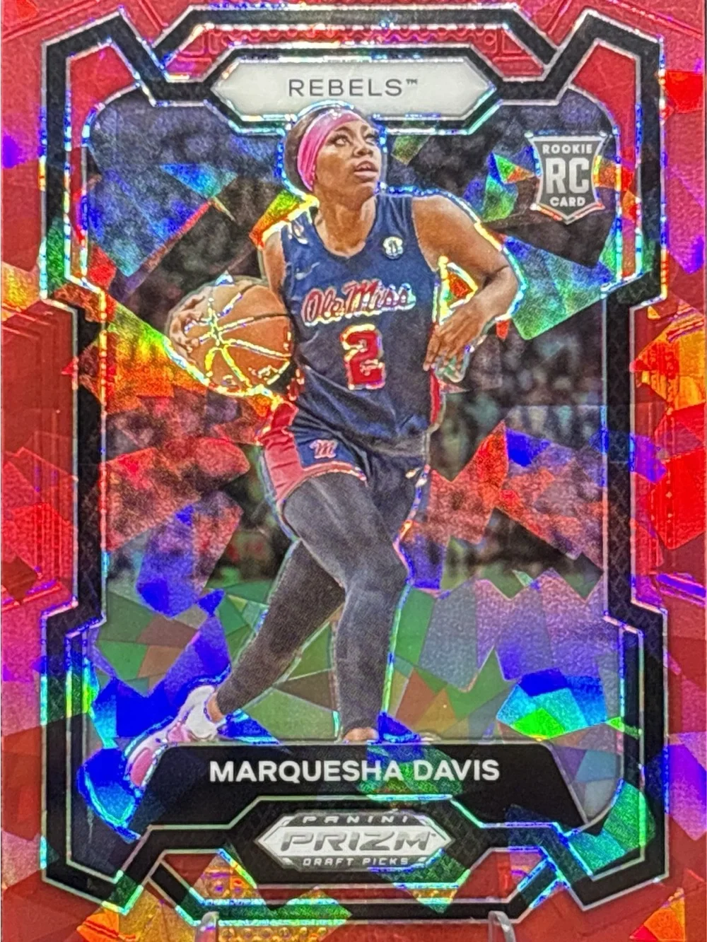 Panini Prizm MarQuesha Davis Rookie Basketball Trading Card - Red Ice Prizm